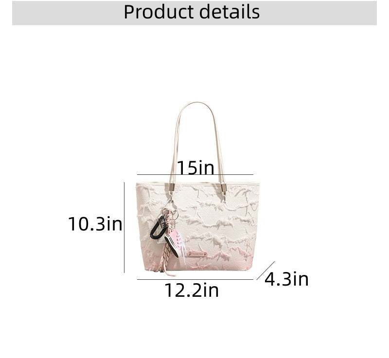 New niche tote bag for women, large capacity, suitable for commuting, handbag, shoulder bag, or underarm bag.