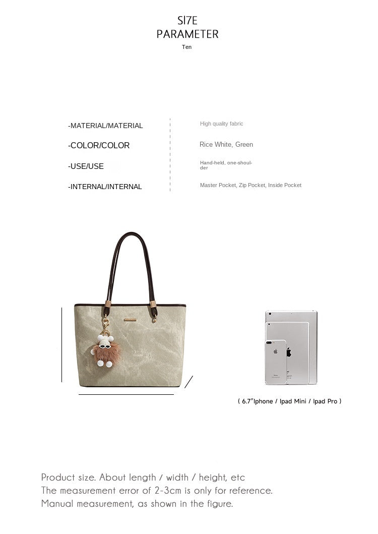 New tote bag, commuter bag, underarm bag, large capacity, handbag/shoulder bag, suitable for work commuting and college students.