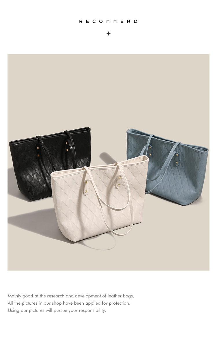 New large-capacity tote bag/shoulder bag with a sophisticated design, perfect for everyday commuting.