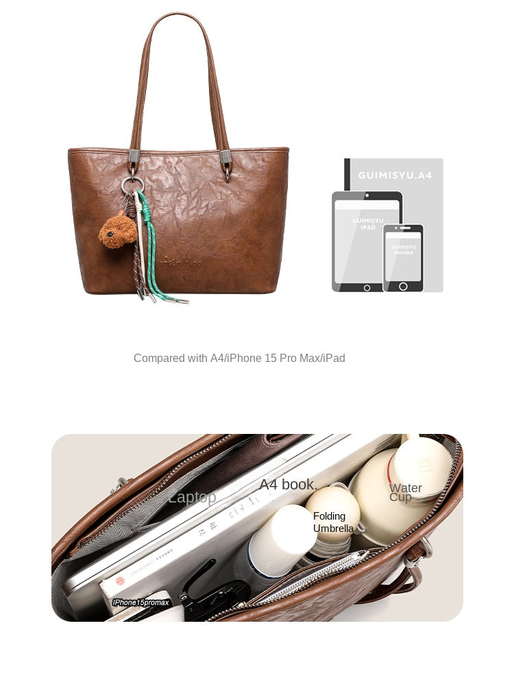 Women's Tote Bag, Niche Brand, Large Capacity, Commuter Shoulder Bag, Versatile Handbag/Underarm Bag