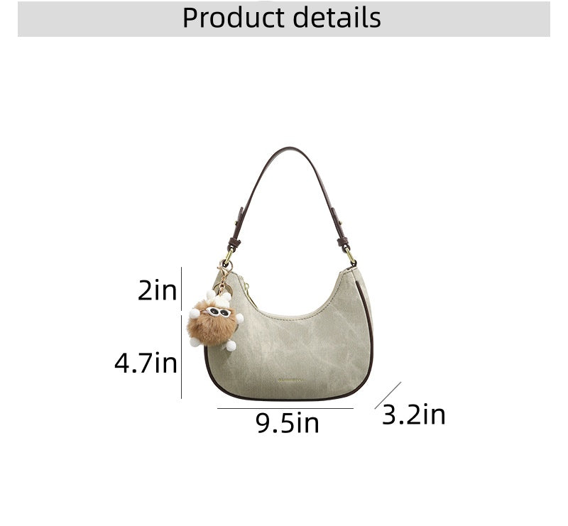 New women's baguette bag, sophisticated and trendy, suitable for underarms, shoulder bag, or handbag; crescent-shaped bag.