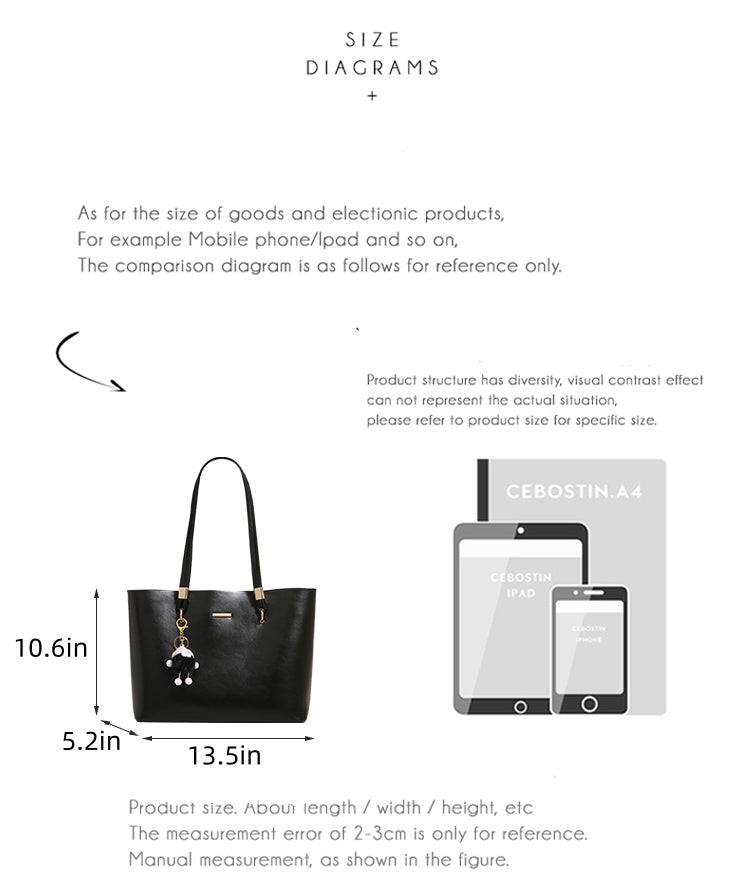 New women's tote bag, large size, suitable for commuting and work, high-end style, large capacity, shoulder bag/underarm bag.