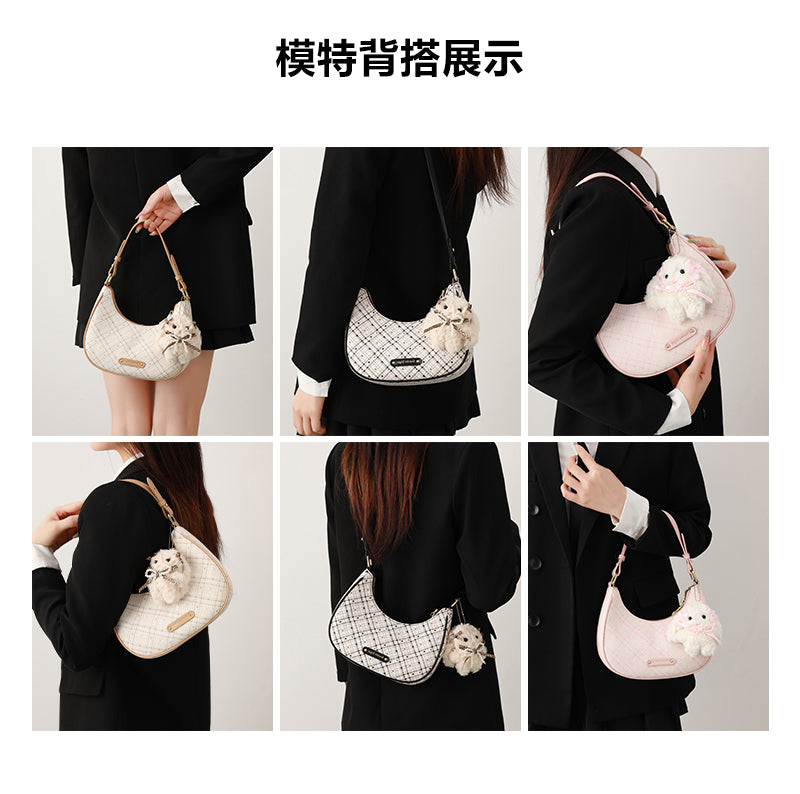 New Crescent Moon Bag, a stylish women's birthday gift, commuter shoulder bag, high-end design, perfect for mom or wife.