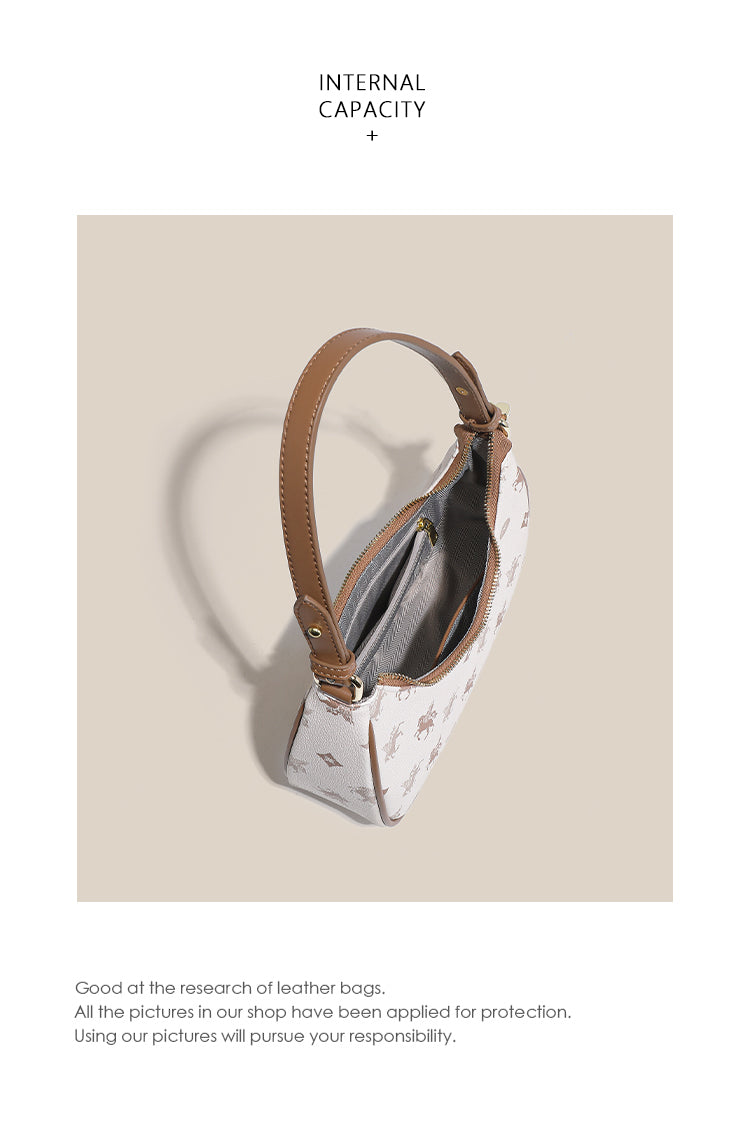 Original women's underarm bag, new spring/summer baguette bag for teenagers, niche crescent bag, high-end shoulder bag.