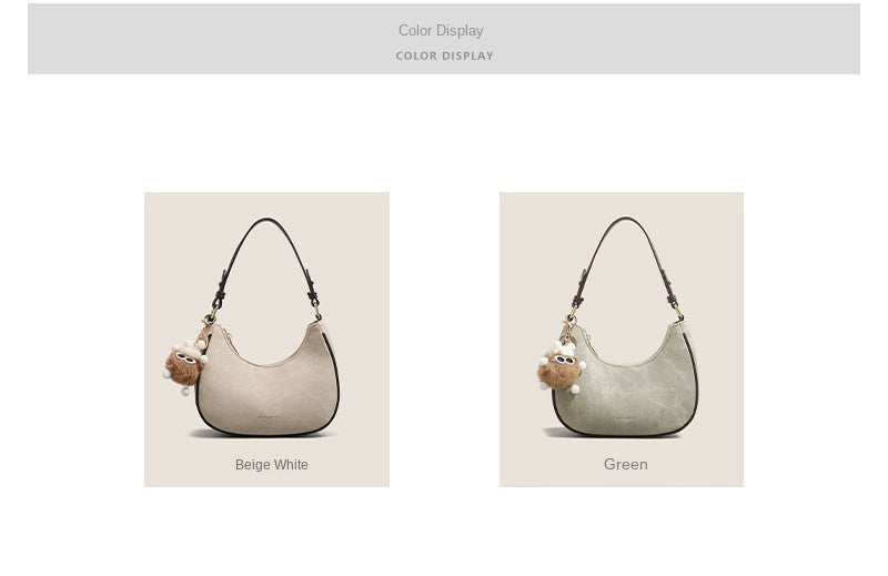 New women's baguette bag, sophisticated and trendy, suitable for underarms, shoulder bag, or handbag; crescent-shaped bag.