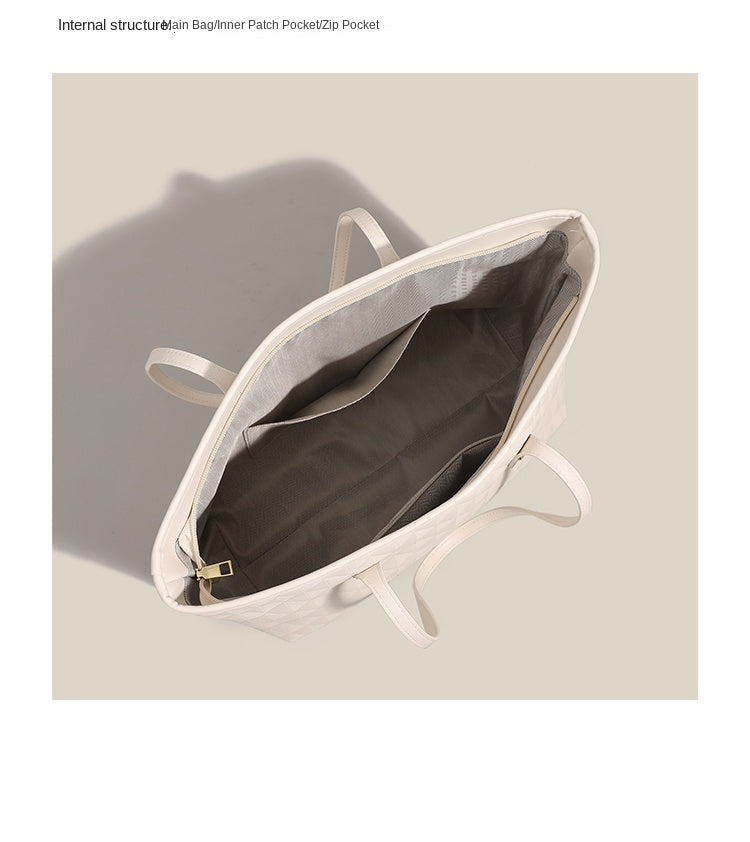 New large-capacity tote bag/shoulder bag with a sophisticated design, perfect for everyday commuting.