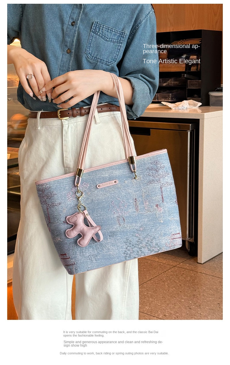 Original women's tote bag, new style, large capacity, versatile, perfect for work or commuting, ideal as a birthday gift, for mom, or for wife.