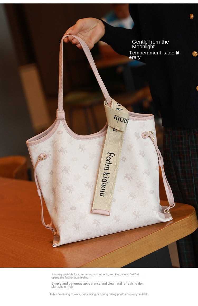 Original women's tote bag, 2025 new style, large commuter bag, shoulder bag, large capacity underarm bag.