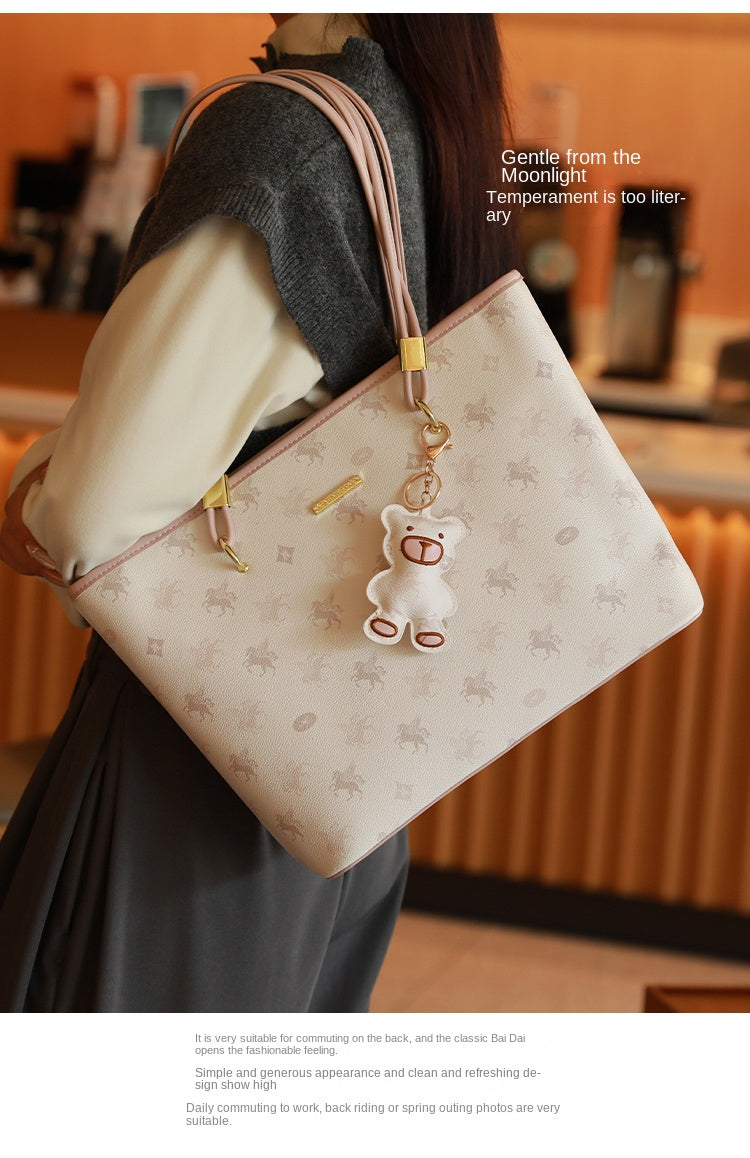 New Pegasus Tote Bag for Women, Large Capacity, Suitable for College Students' Commute, Shoulder Bag