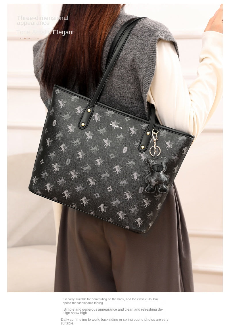 Women's original tote bag, new style, large capacity, commuter shoulder bag, class bag, handbag, underarm bag