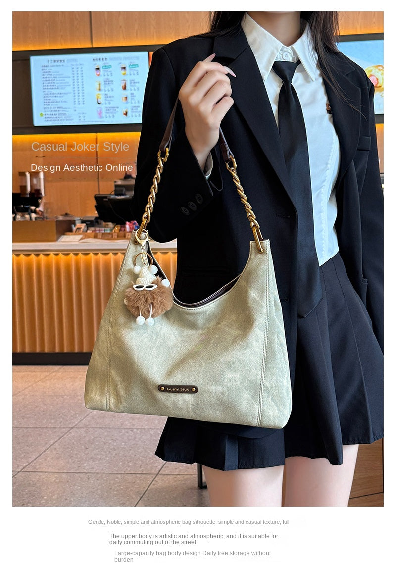 Original women's tote bag, new style, large capacity, commuter underarm bag, handbag, shoulder bag.