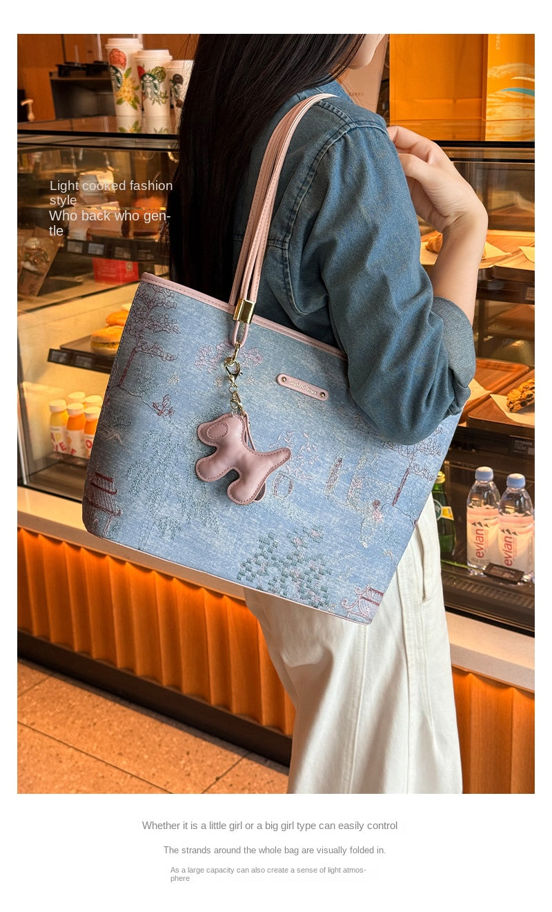 Original women's tote bag, new style, large capacity, versatile, perfect for work or commuting, ideal as a birthday gift, for mom, or for wife.