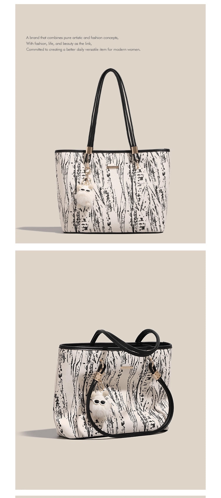 Original design, new style women's bag, college student commuter bag, handbag, underarm bag, large capacity tote bag, shoulder bag.