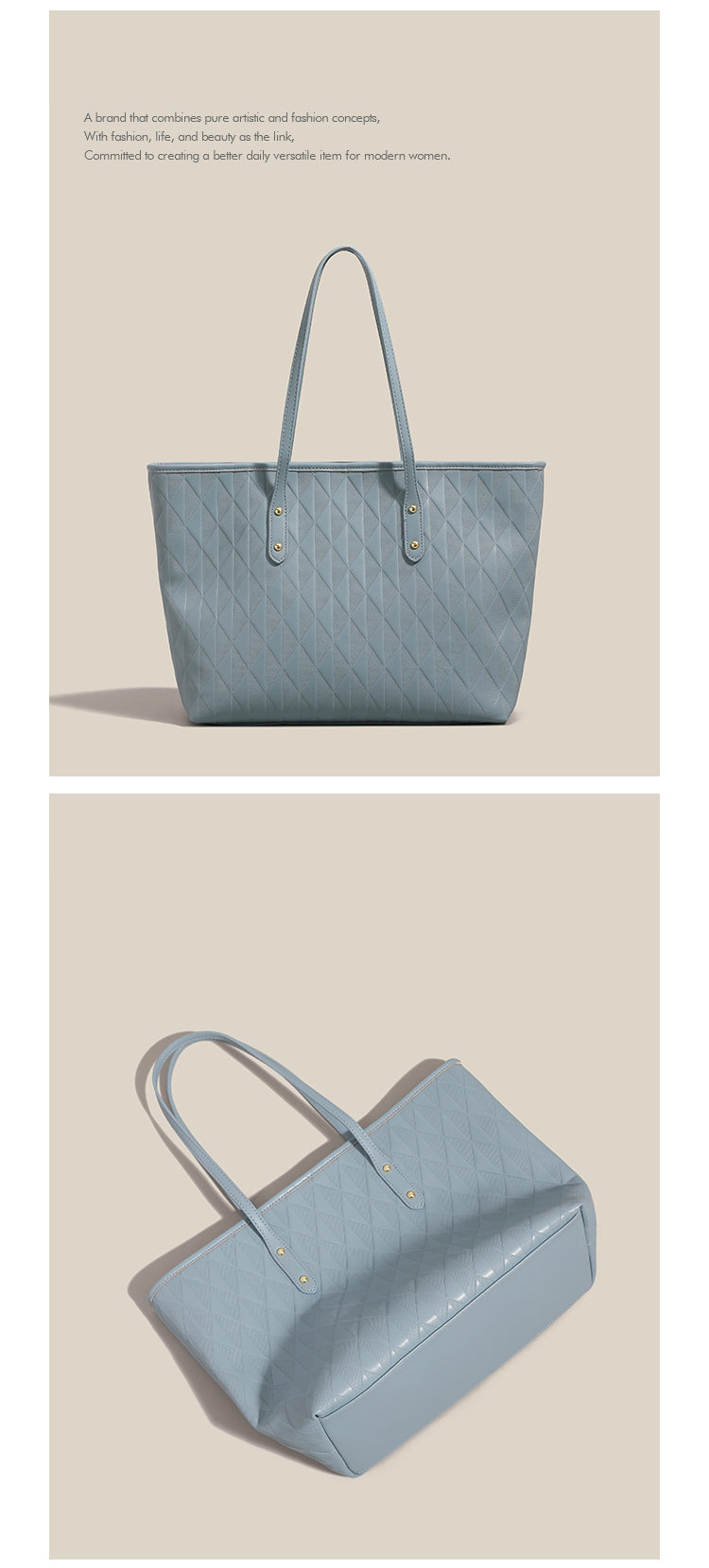 New large-capacity tote bag/shoulder bag with a sophisticated design, perfect for everyday commuting.