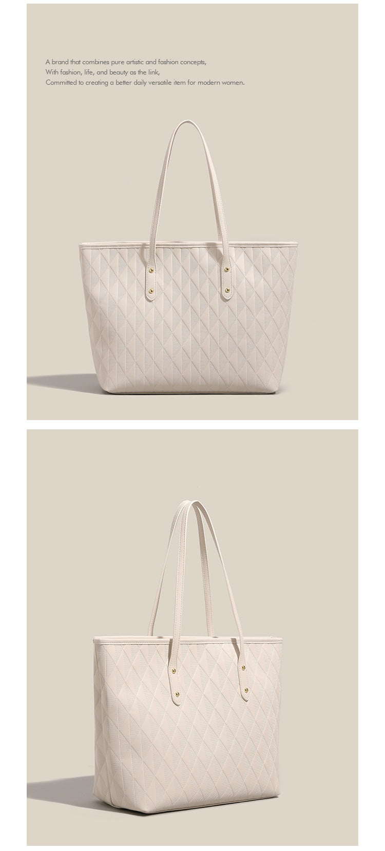 New large-capacity tote bag/shoulder bag with a sophisticated design, perfect for everyday commuting.