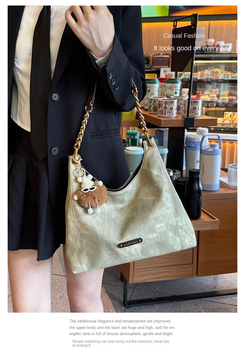 Original women's tote bag, new style, large capacity, commuter underarm bag, handbag, shoulder bag.