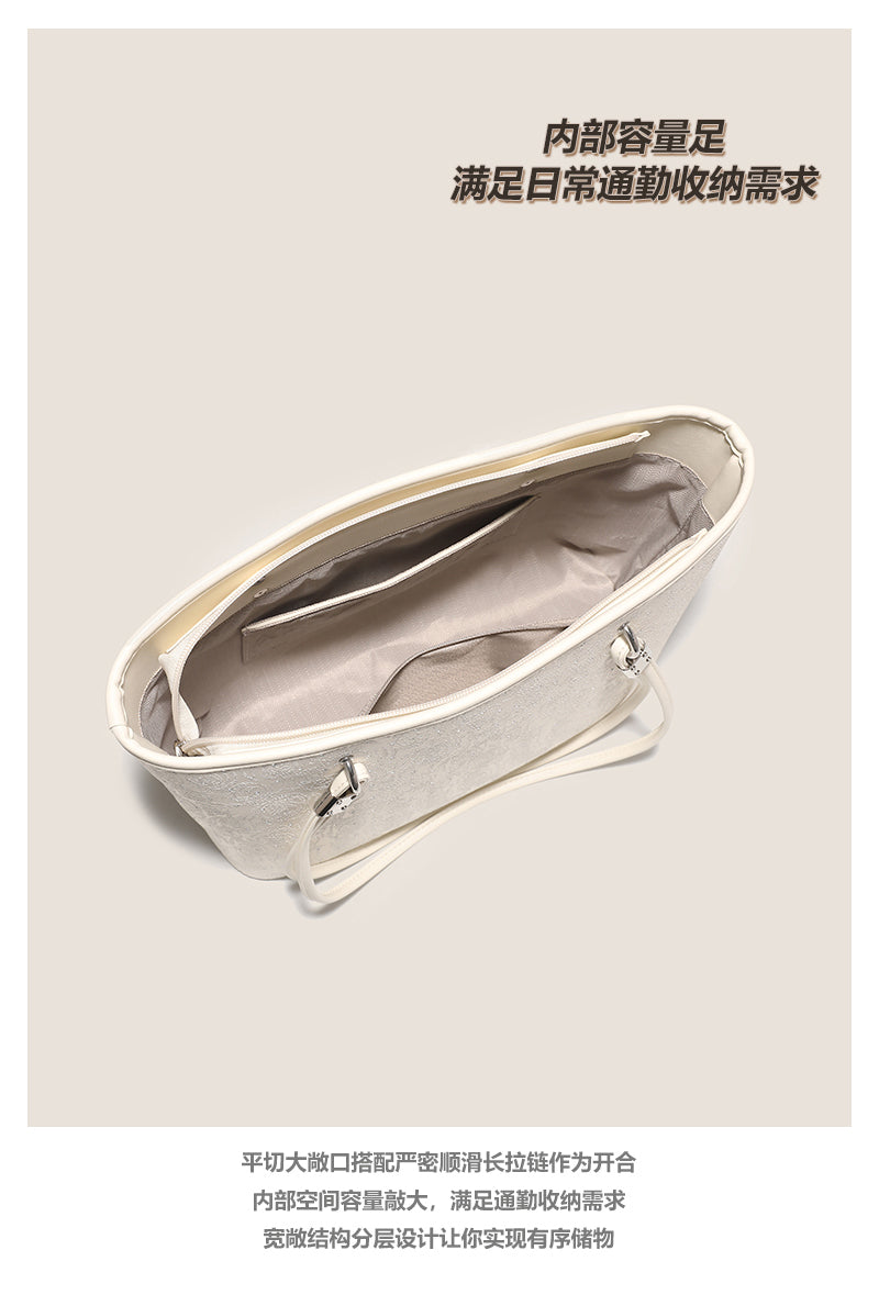 Original women's tote bag, new style, large capacity, embroidered commuter handbag, underarm shoulder bag, suitable for adults and teenagers.