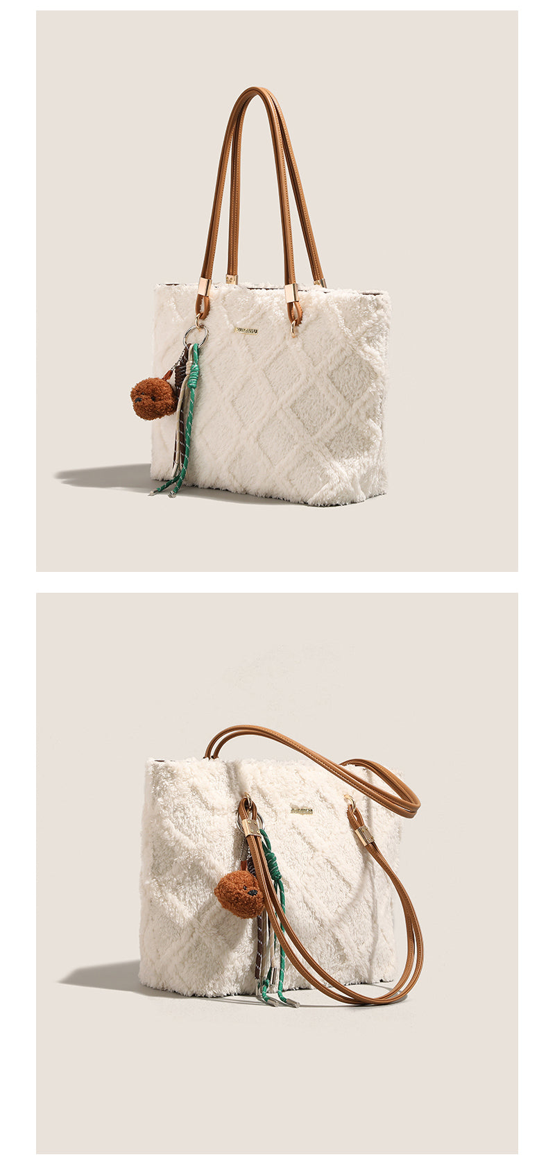 Unique design tote bag, new spring/summer plush commuter bag, versatile handbag, underarm bag, shoulder bag.