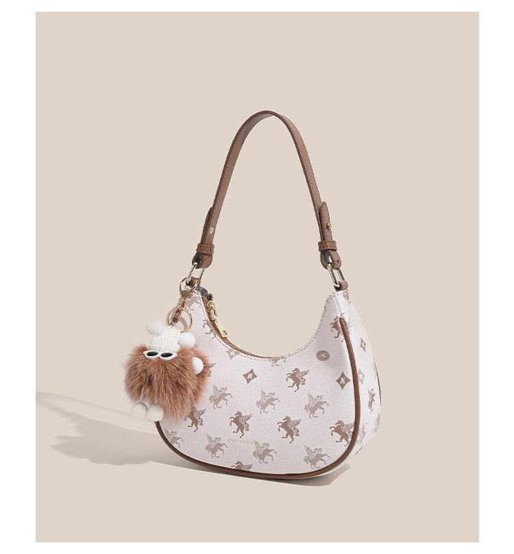 Original women's underarm bag, new spring/summer baguette bag for teenagers, niche crescent bag, high-end shoulder bag.