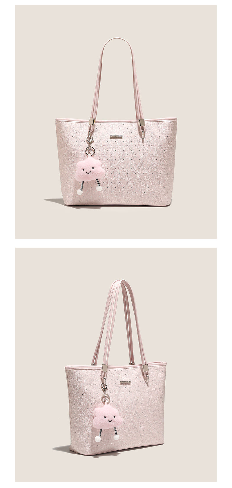 Original women's tote bag, new style, large capacity, embroidered commuter handbag, underarm shoulder bag, suitable for adults and teenagers.