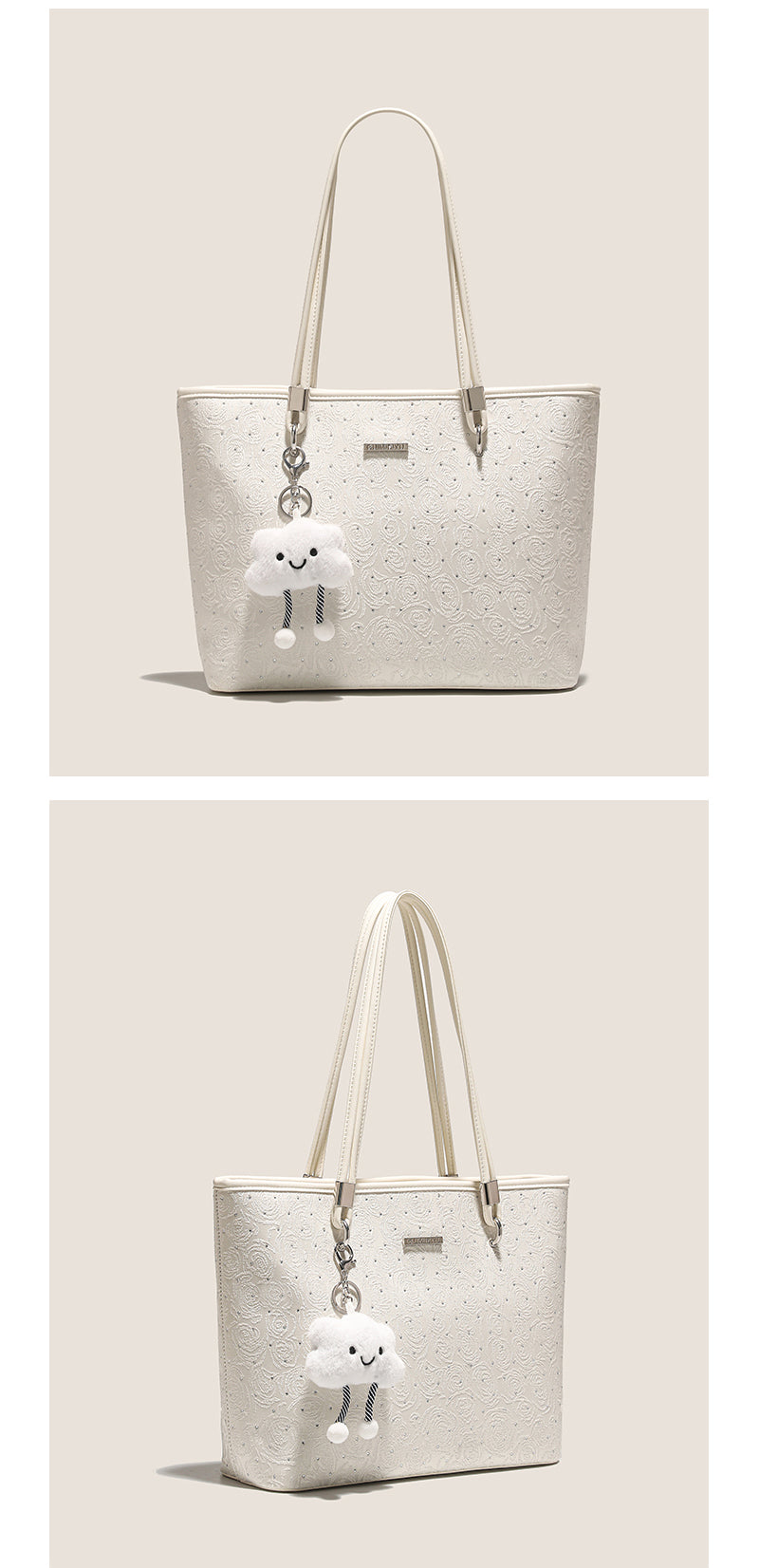 Original women's tote bag, new style, large capacity, embroidered commuter handbag, underarm shoulder bag, suitable for adults and teenagers.