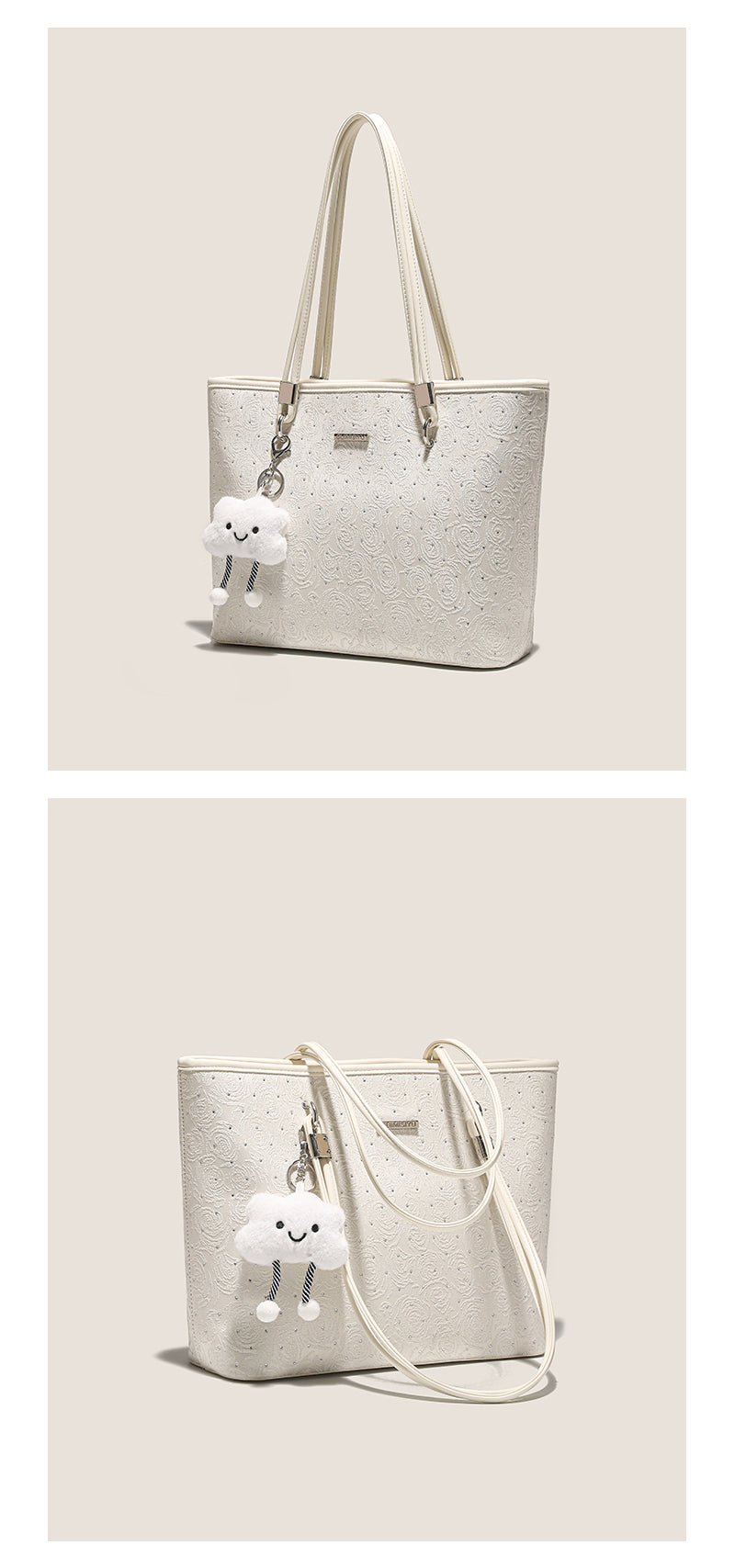 Original women's tote bag, new style, large capacity, embroidered commuter handbag, underarm shoulder bag, suitable for adults and teenagers.