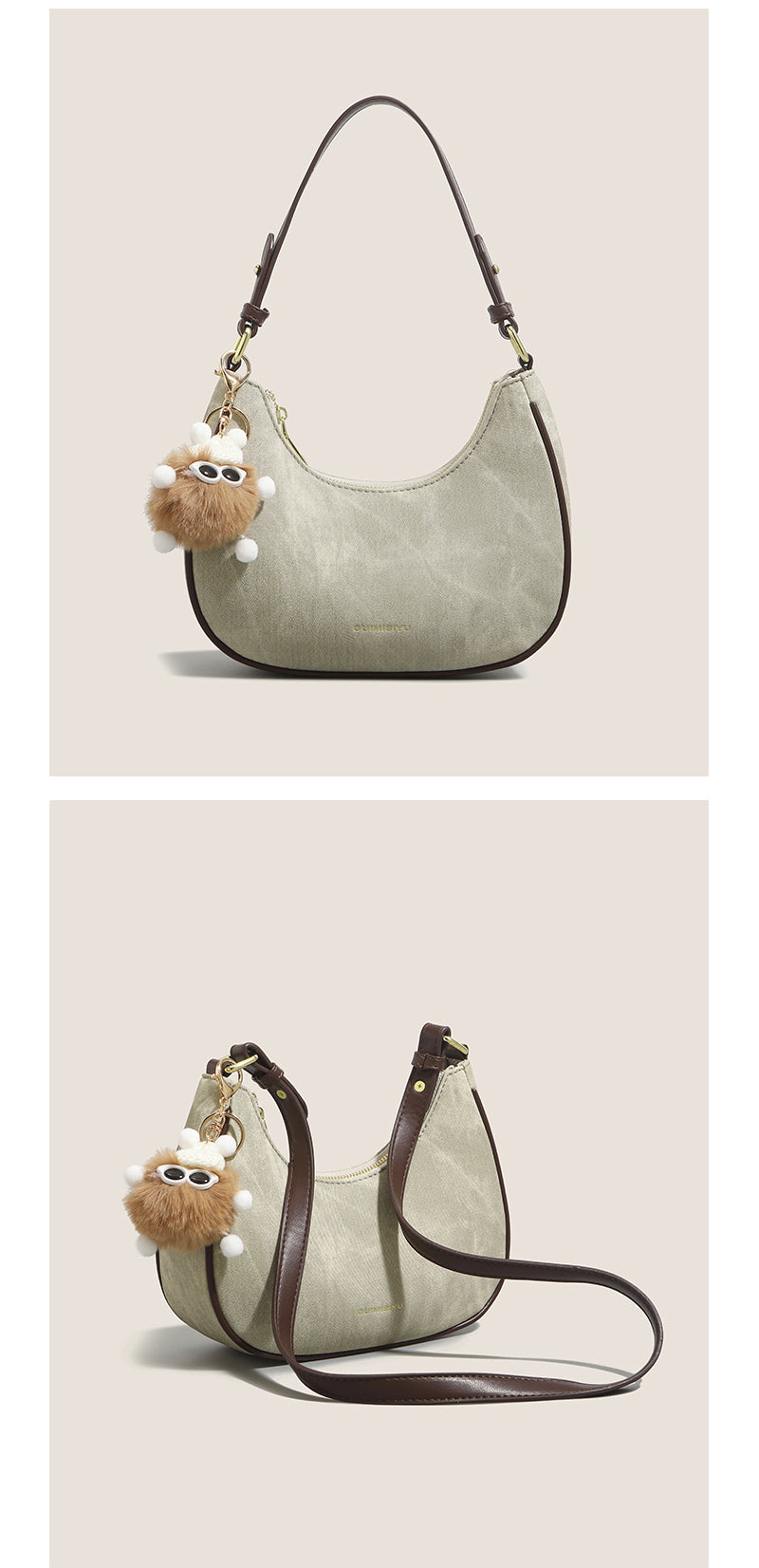 New women's baguette bag, sophisticated and trendy, suitable for underarms, shoulder bag, or handbag; crescent-shaped bag.