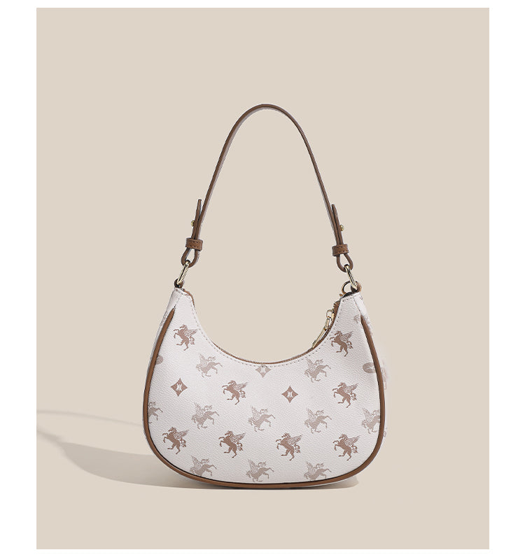 Original women's underarm bag, new spring/summer baguette bag for teenagers, niche crescent bag, high-end shoulder bag.