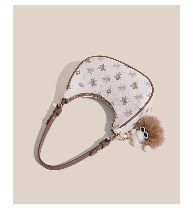 Original women's underarm bag, new spring/summer baguette bag for teenagers, niche crescent bag, high-end shoulder bag.