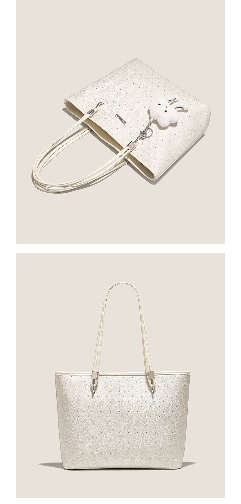 Original women's tote bag, new style, large capacity, embroidered commuter handbag, underarm shoulder bag, suitable for adults and teenagers.