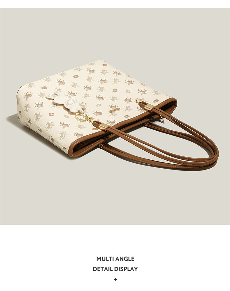 New niche handbag with large capacity for commuting to class, shoulder bag, or underarm bag.