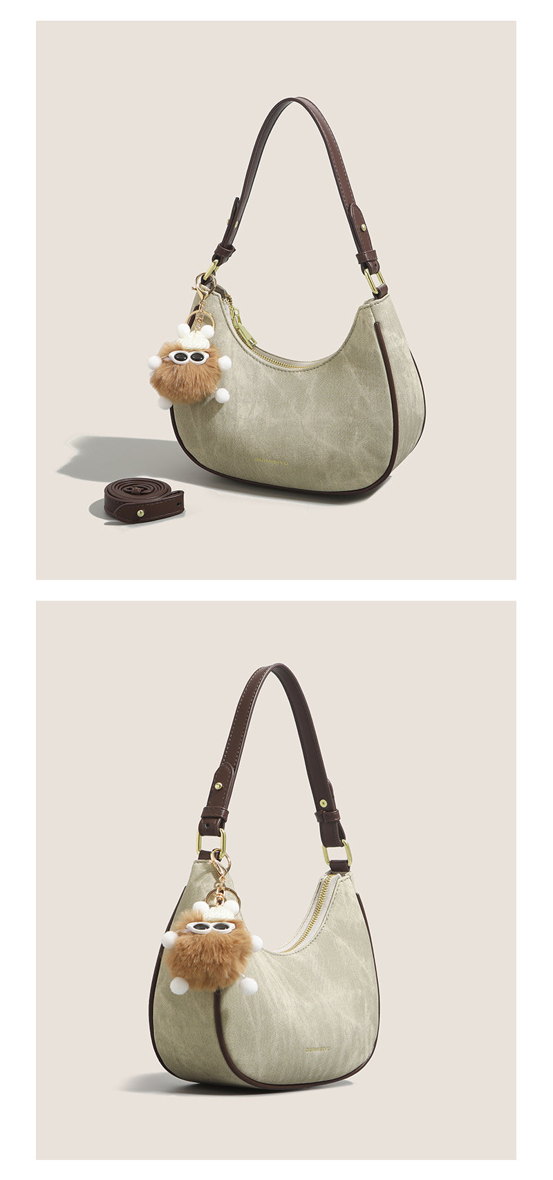 New women's baguette bag, sophisticated and trendy, suitable for underarms, shoulder bag, or handbag; crescent-shaped bag.