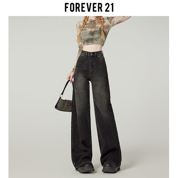 American retro high-waisted wide-leg jeans for women, sexy black loose-fitting slim-fit pear-shaped straight leg pants