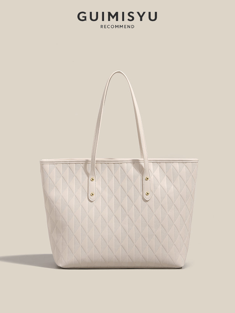 New large-capacity tote bag/shoulder bag with a sophisticated design, perfect for everyday commuting.