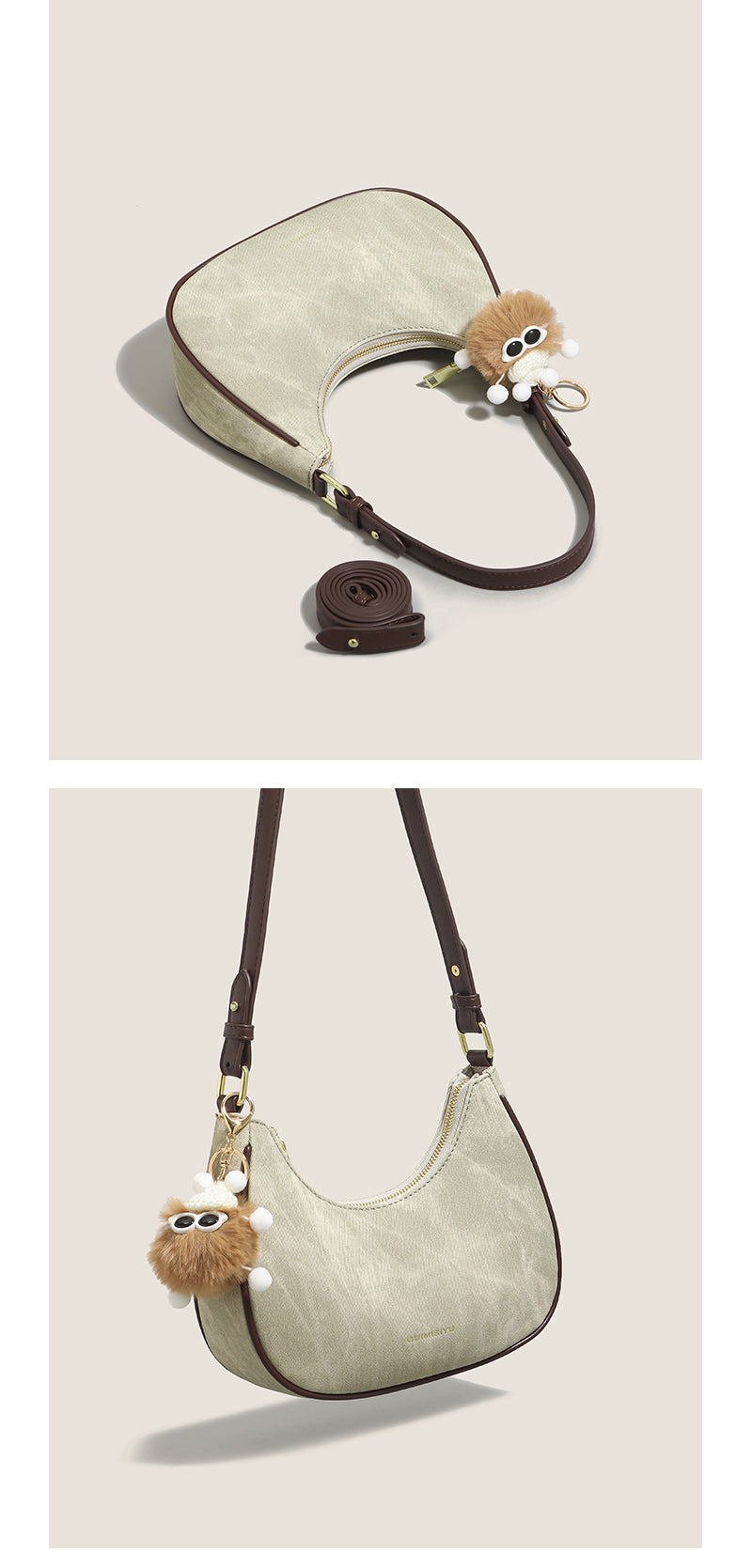 New women's baguette bag, sophisticated and trendy, suitable for underarms, shoulder bag, or handbag; crescent-shaped bag.