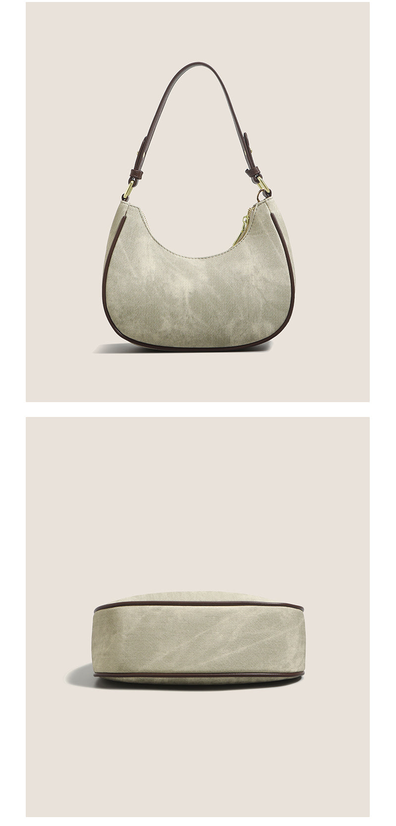 New women's baguette bag, sophisticated and trendy, suitable for underarms, shoulder bag, or handbag; crescent-shaped bag.