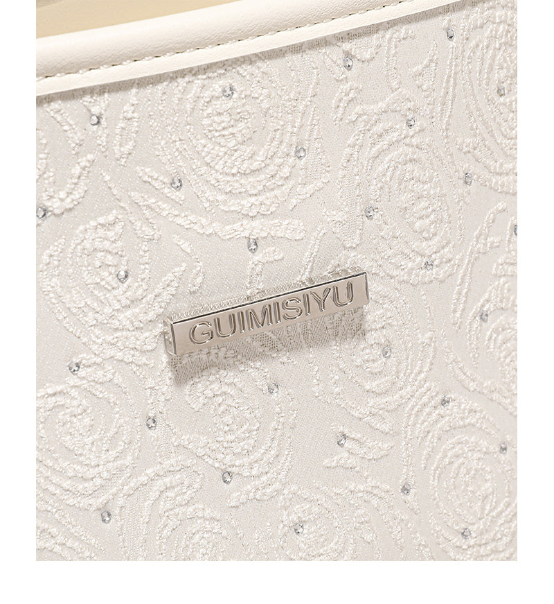 Original women's tote bag, new style, large capacity, embroidered commuter handbag, underarm shoulder bag, suitable for adults and teenagers.