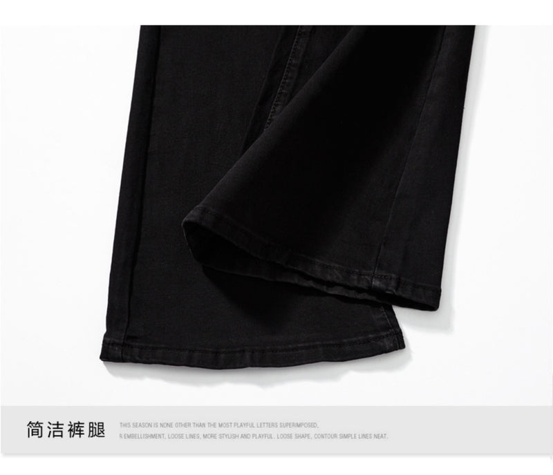 Women's Black Flared Jeans, 2020 New Style, High-Waisted, Stretch, Horse-Shaped Pants