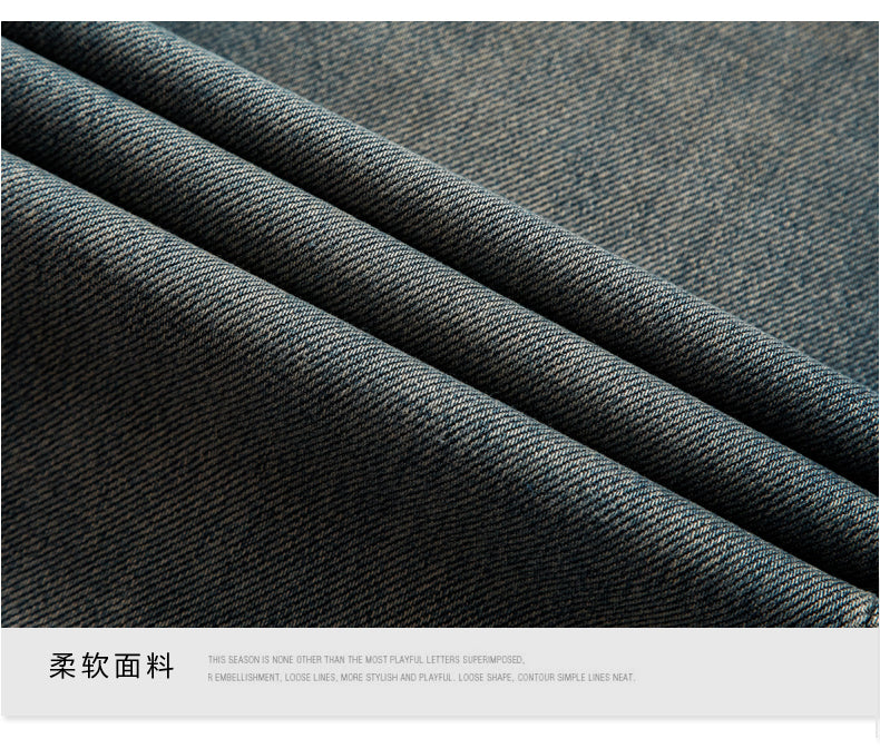 Cement gray straight leg jeans for women, new style, retro Hong Kong style, slimming, drapey wide leg pants