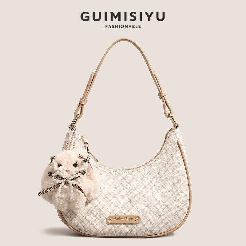 New Crescent Moon Bag, a stylish women's birthday gift, commuter shoulder bag, high-end design, perfect for mom or wife.