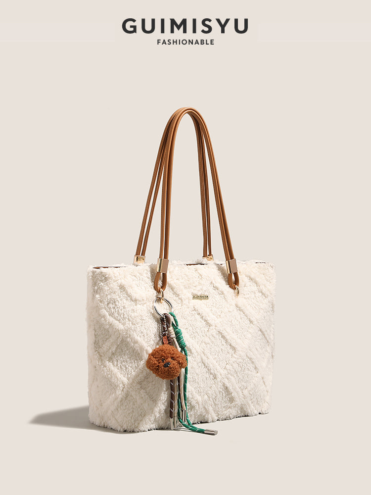 Unique design tote bag, new spring/summer plush commuter bag, versatile handbag, underarm bag, shoulder bag.