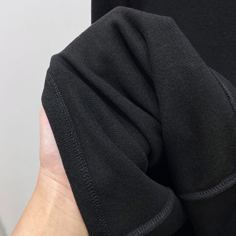 New autumn/winter style high-neck mousse cashmere long-sleeved base layer top for women, brushed fleece inner layer, high-end fleece-lined top