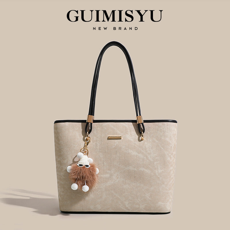 New women's tote bag, large size, suitable for commuting and work, high-end style, large capacity, shoulder bag/underarm bag.