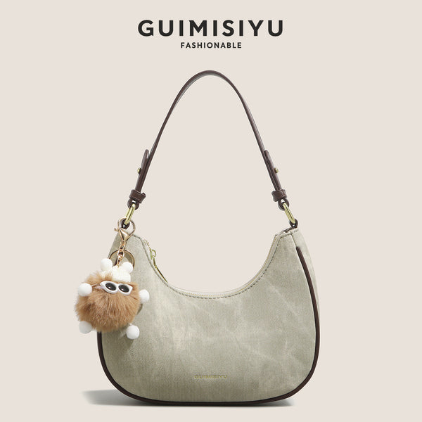 New women's baguette bag, sophisticated and trendy, suitable for underarms, shoulder bag, or handbag; crescent-shaped bag.