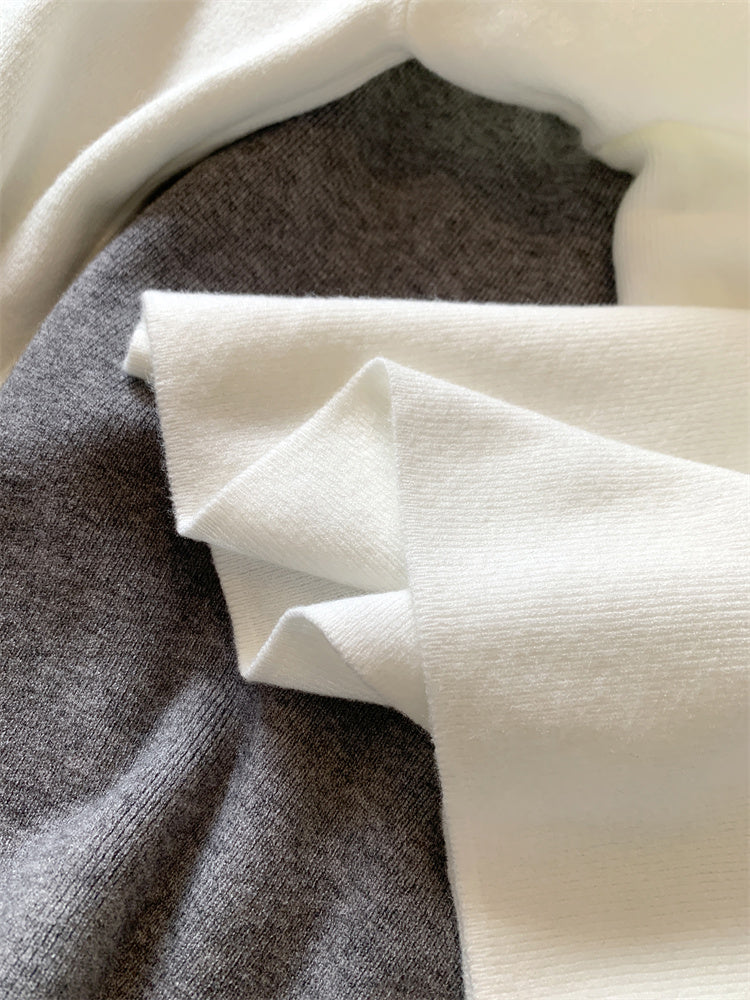 Soft and fluffy cashmere-feel high-neck knitted base layer sweater for women in spring, autumn and winter, with fleece lining, solid color, pullover sweater.