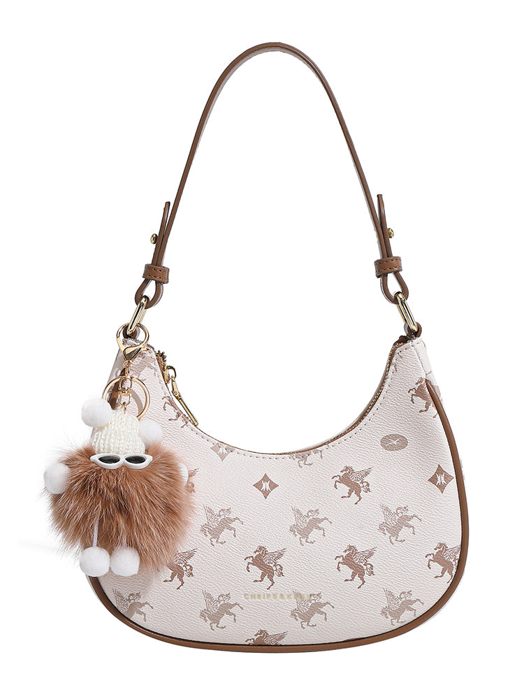 Original women's underarm bag, new spring/summer baguette bag for teenagers, niche crescent bag, high-end shoulder bag.